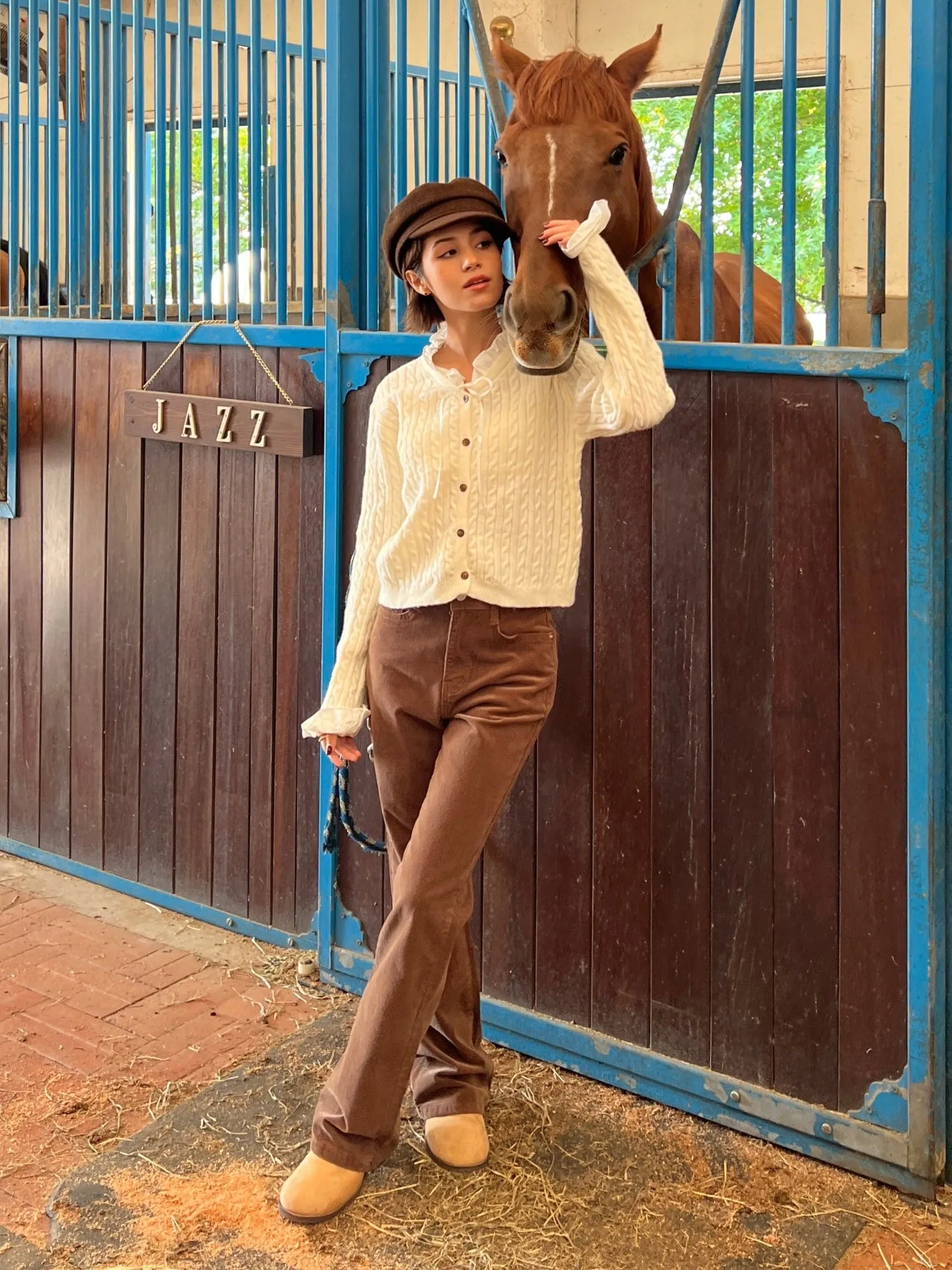 Stretch Corduroy Flare Pants