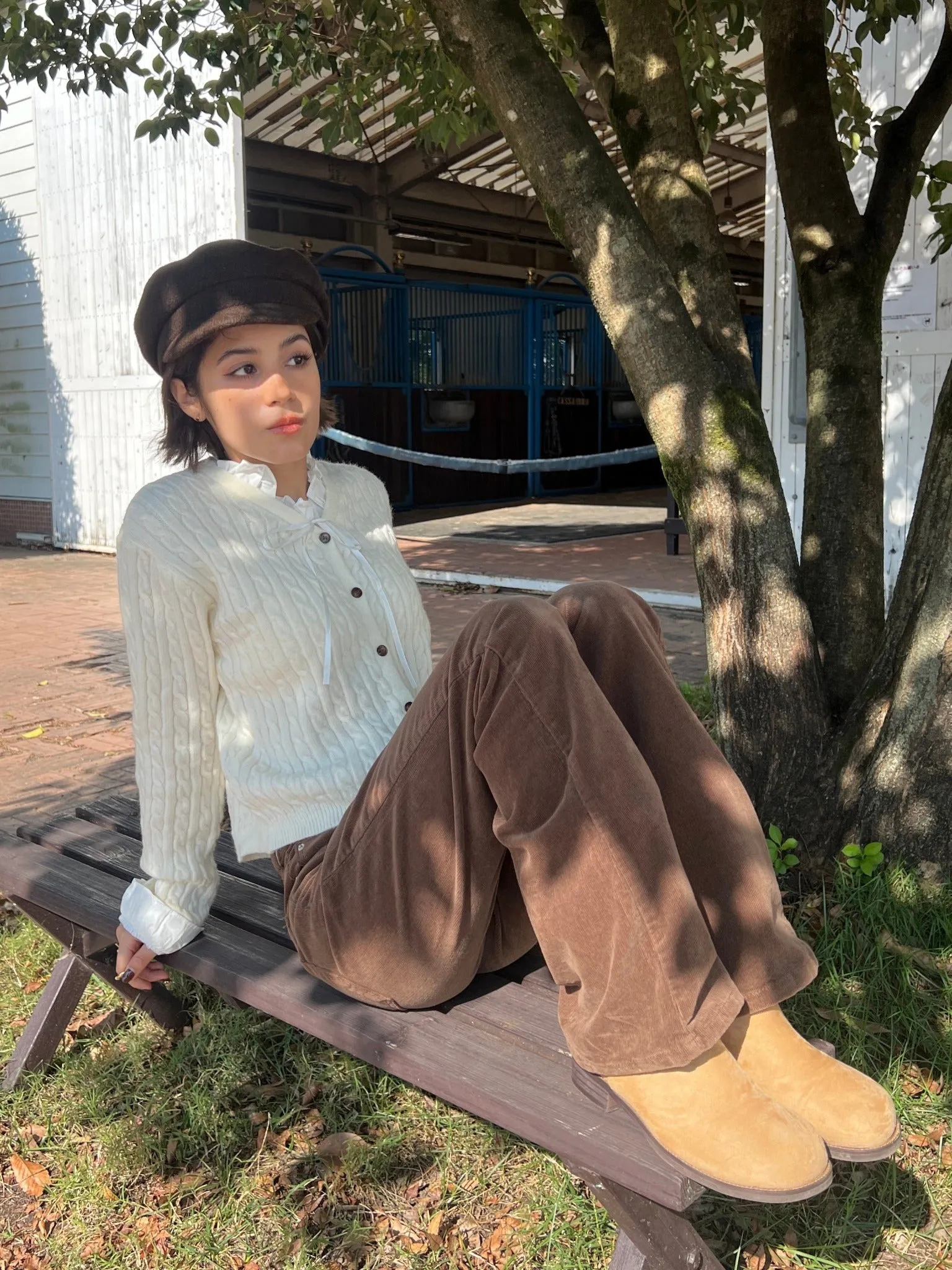 Stretch Corduroy Flare Pants