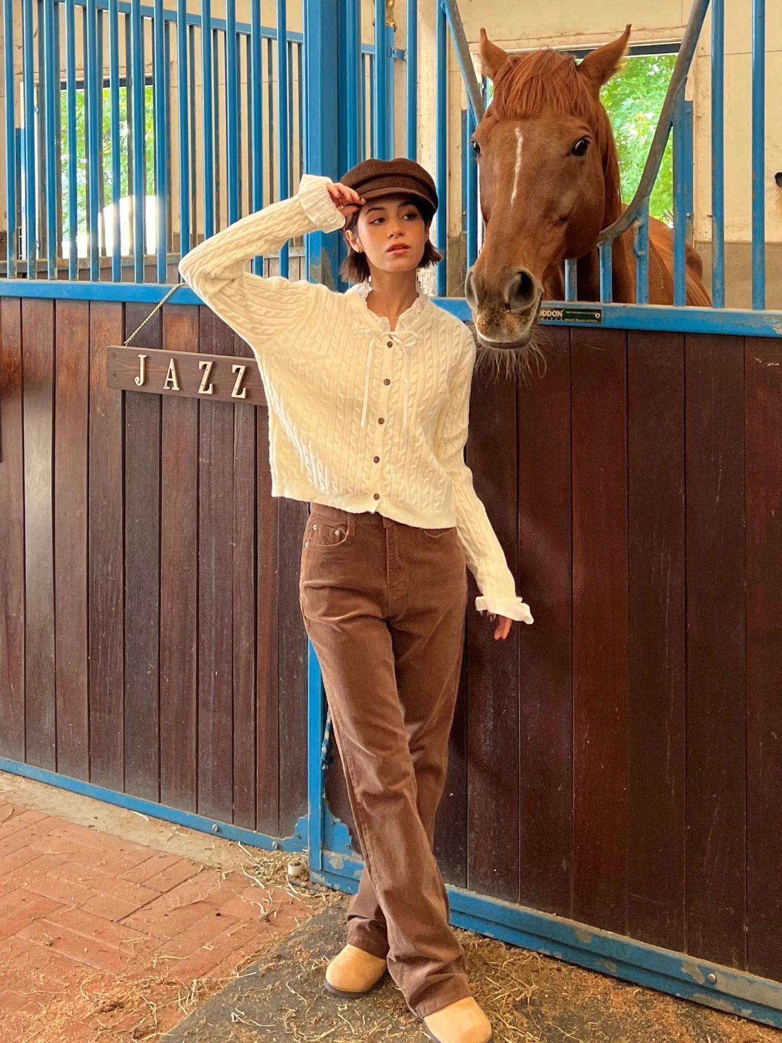 Stretch Corduroy Flare Pants