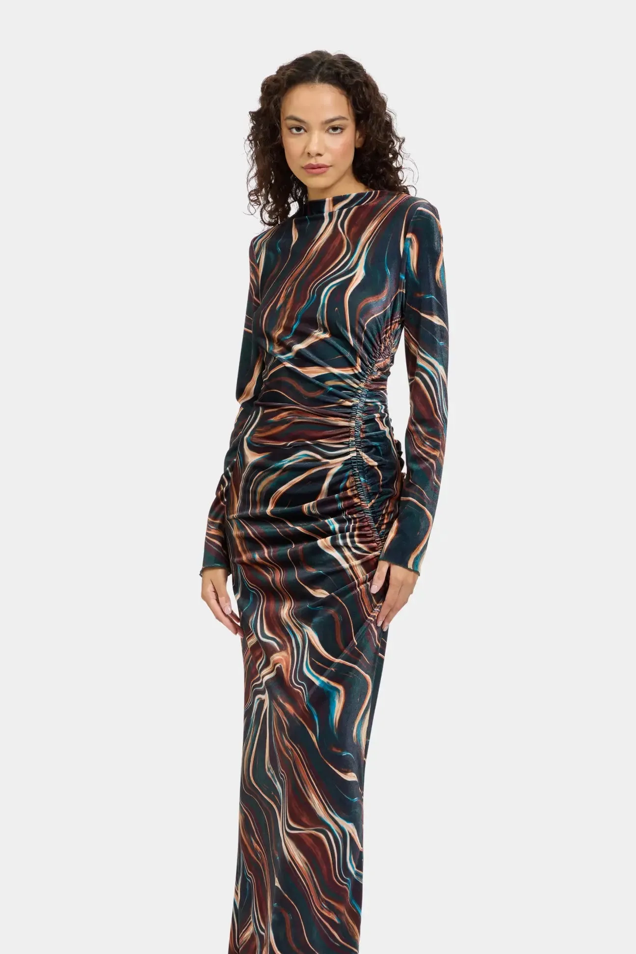 Tasili Dress in Abstract Marble