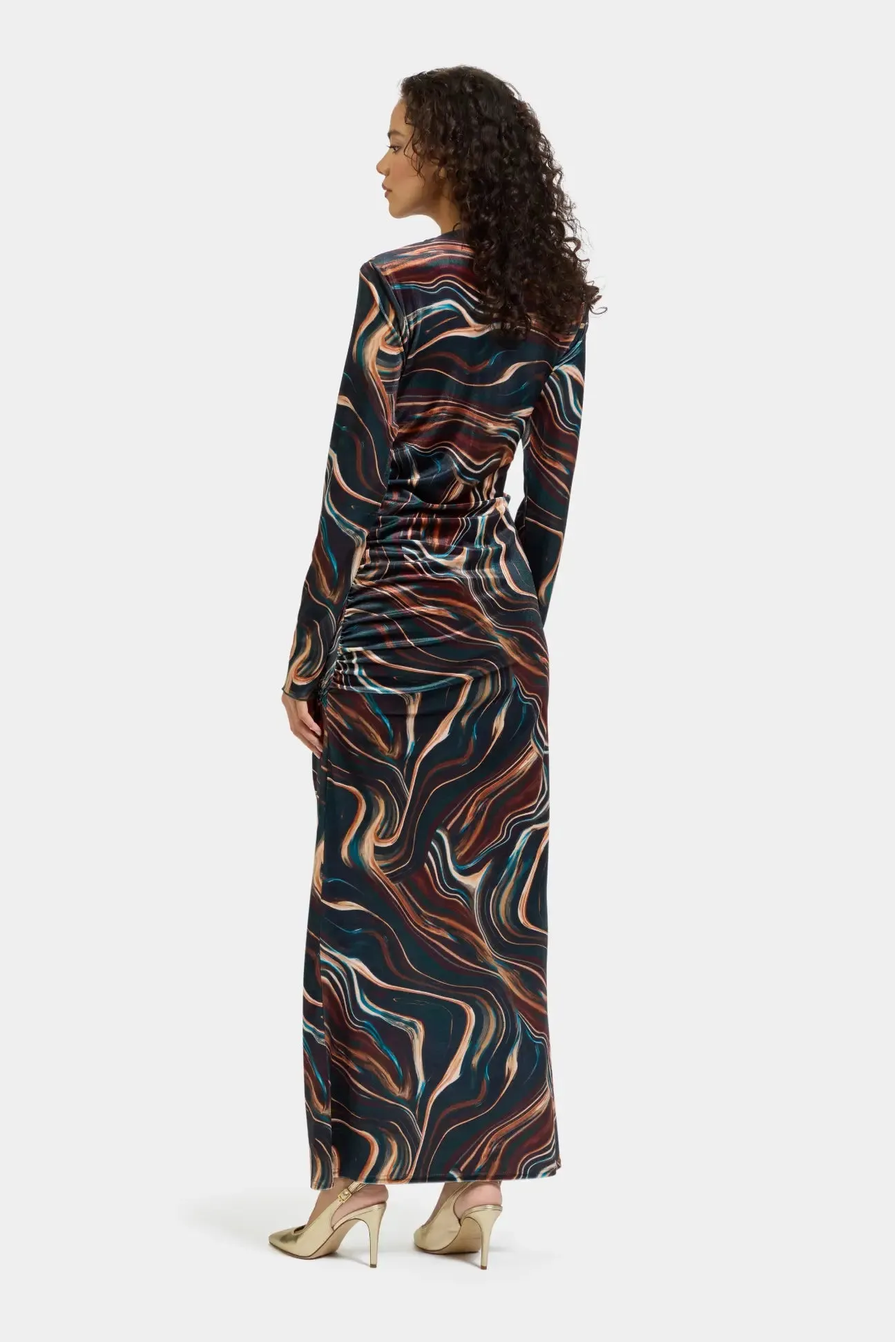 Tasili Dress in Abstract Marble