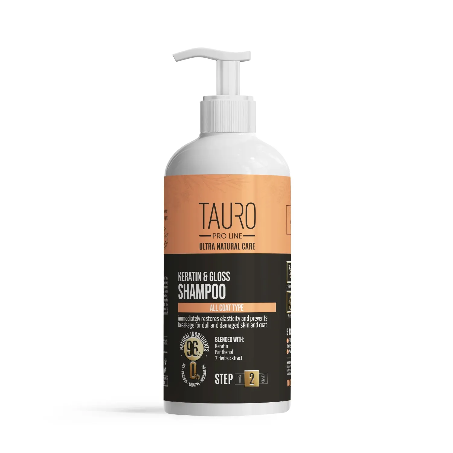 Tauro Pro Line Ultra Natural Care Keratin & Gloss Dog & Cat Shampoo For All Coat Type To Nourish And Moisturize Skin & Coat