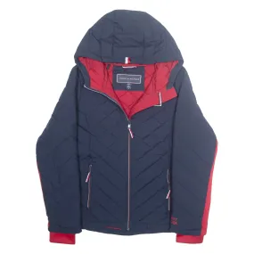 TOMMY HILFIGER Womens Quilted Coat Blue Hooded L