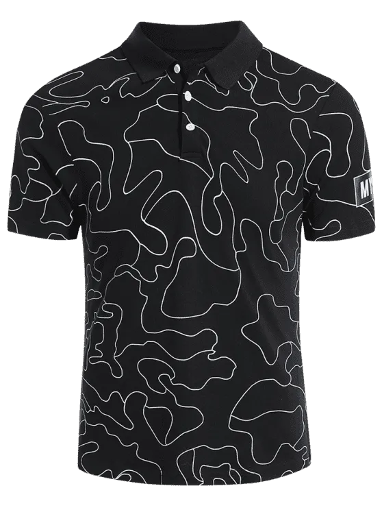 Trendy Mens Printed Polo Tee