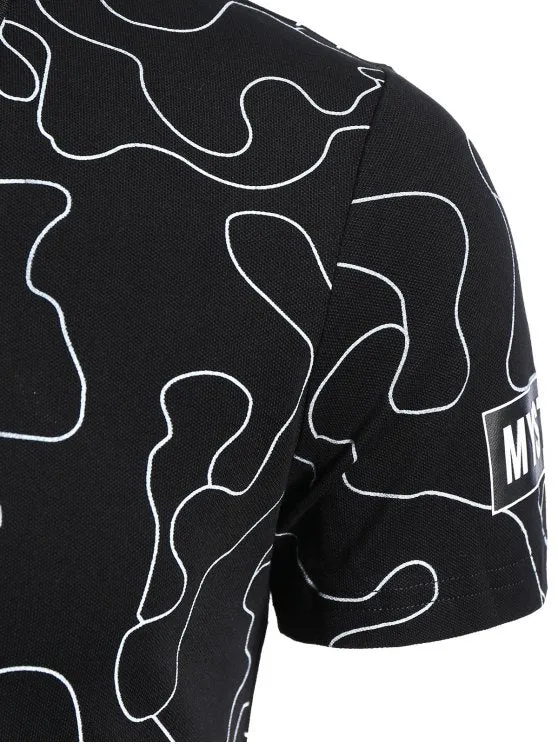 Trendy Mens Printed Polo Tee