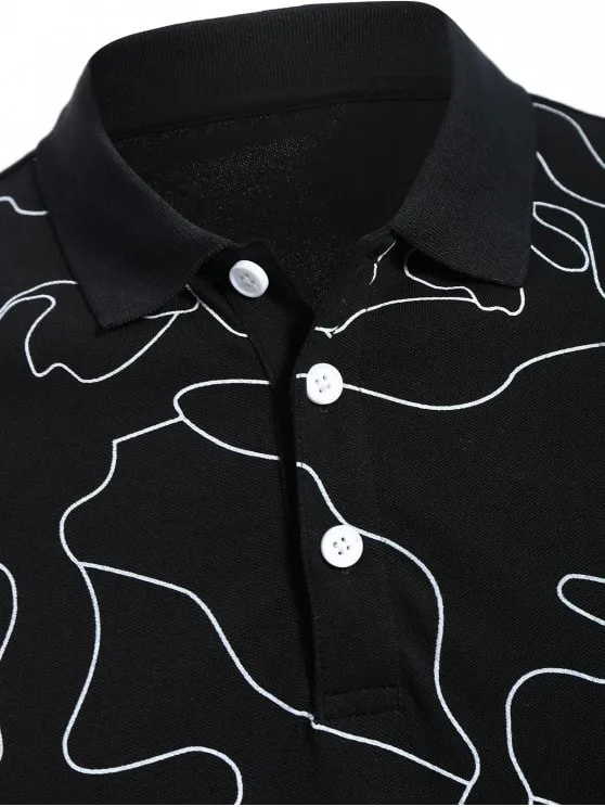 Trendy Mens Printed Polo Tee