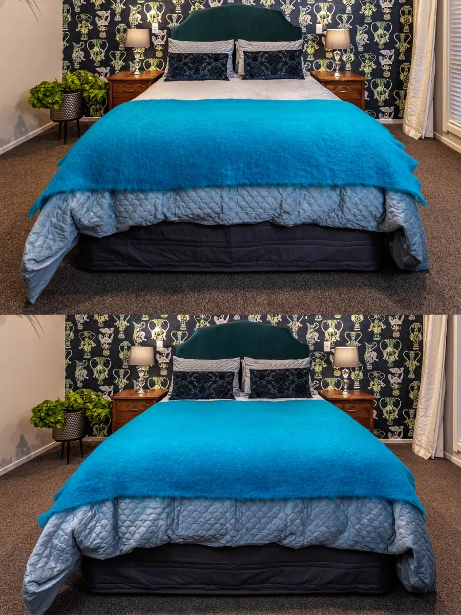 Turquoise Blue Mohair Throw Blanket