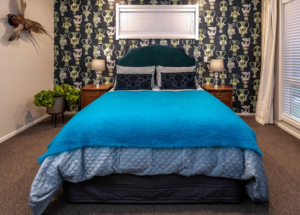Turquoise Blue Mohair Throw Blanket