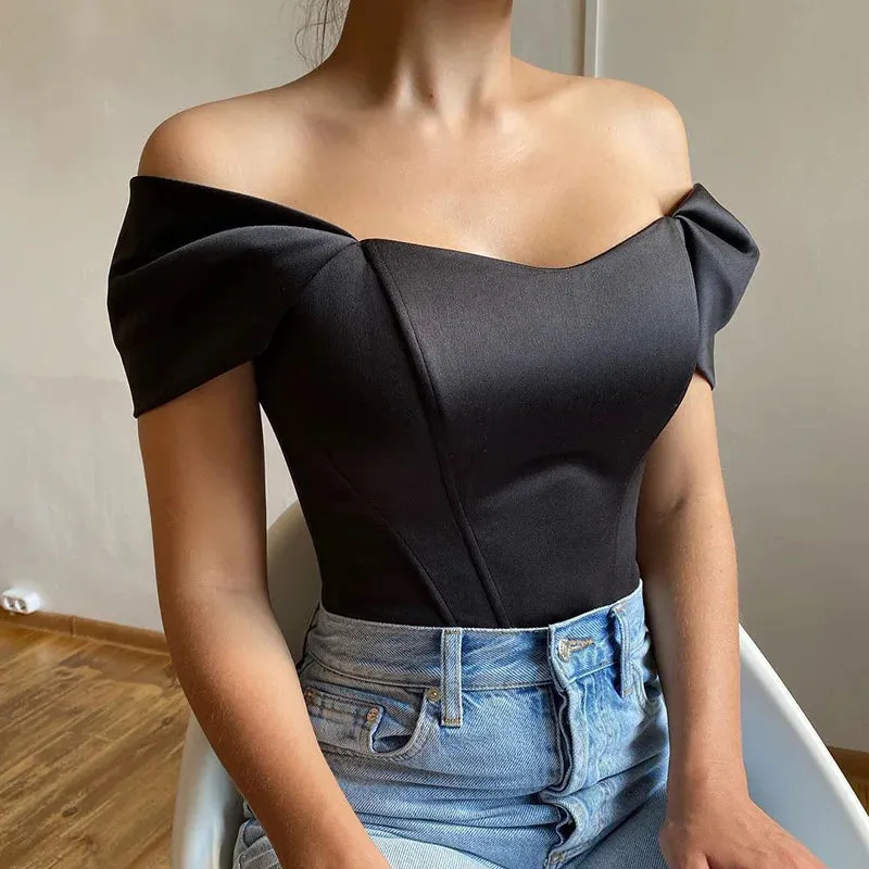 Uniwim Elegant Satin Corset Top for Women Bodycon Summer Fashion Sleeveless Backless Cropped Tops Club Party Clothes