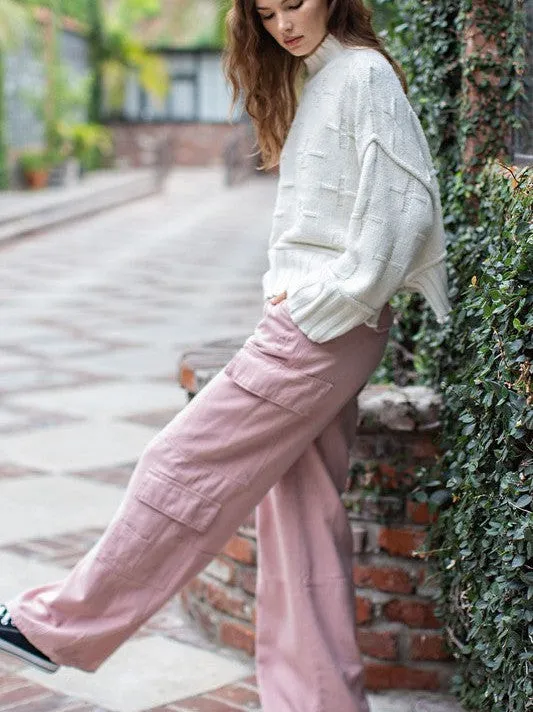 Up Your Sweater Game Oversized Knit Sweater with Cross Pattern