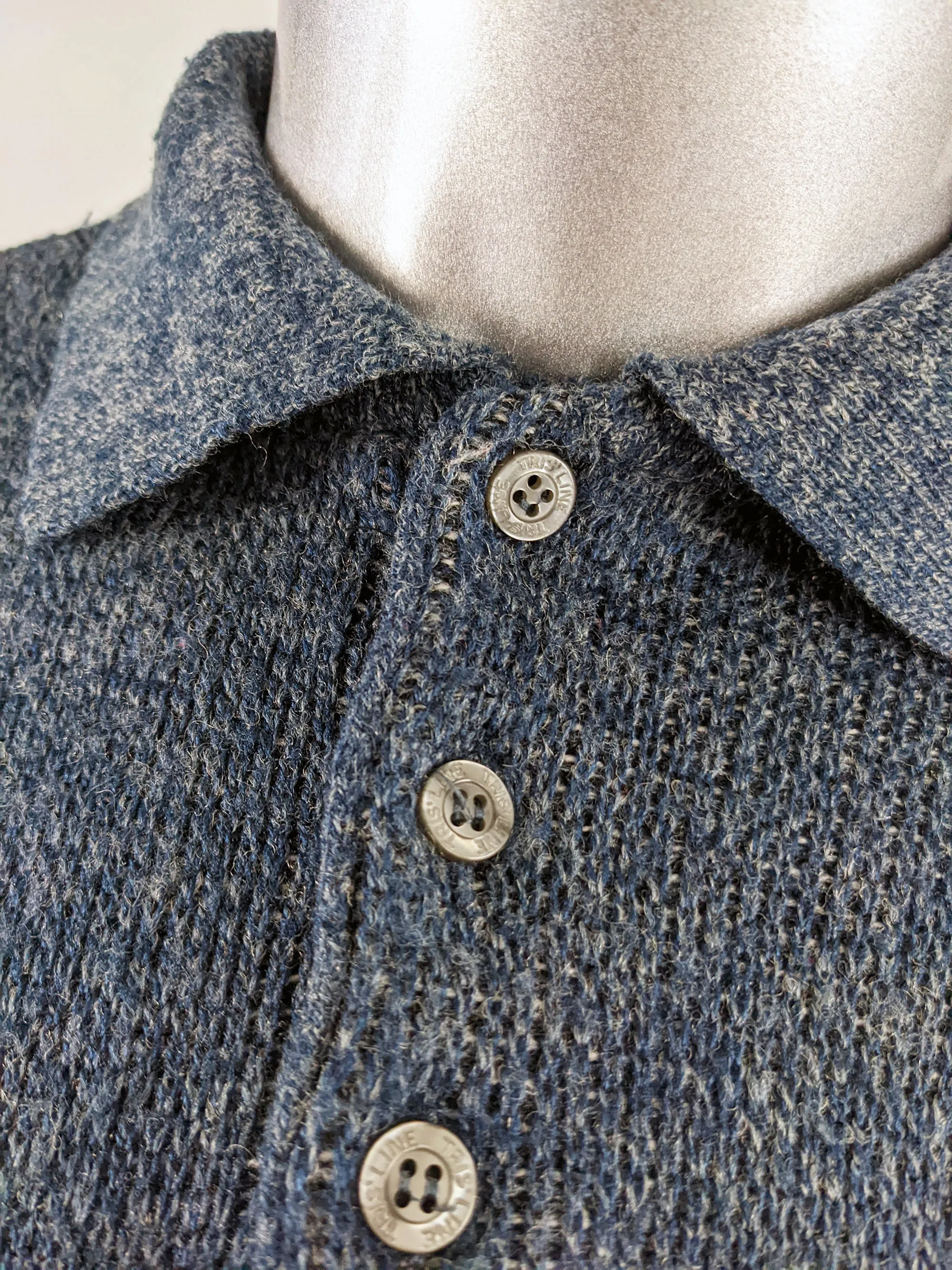 Vintage 1980s Mens Wool Blend Suede Patch Jumper
