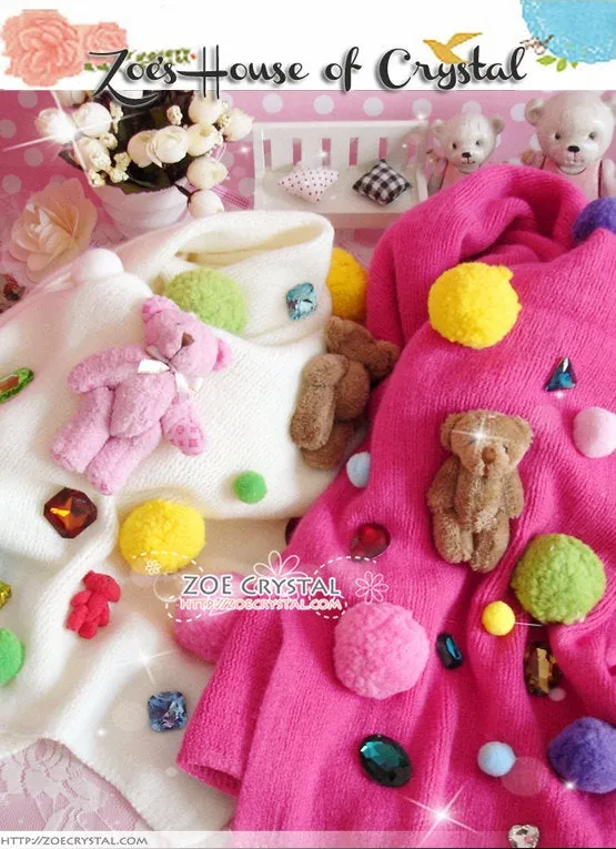 WINNER Sheepskin Wool SCARF with Teddy Bear Fur Ball