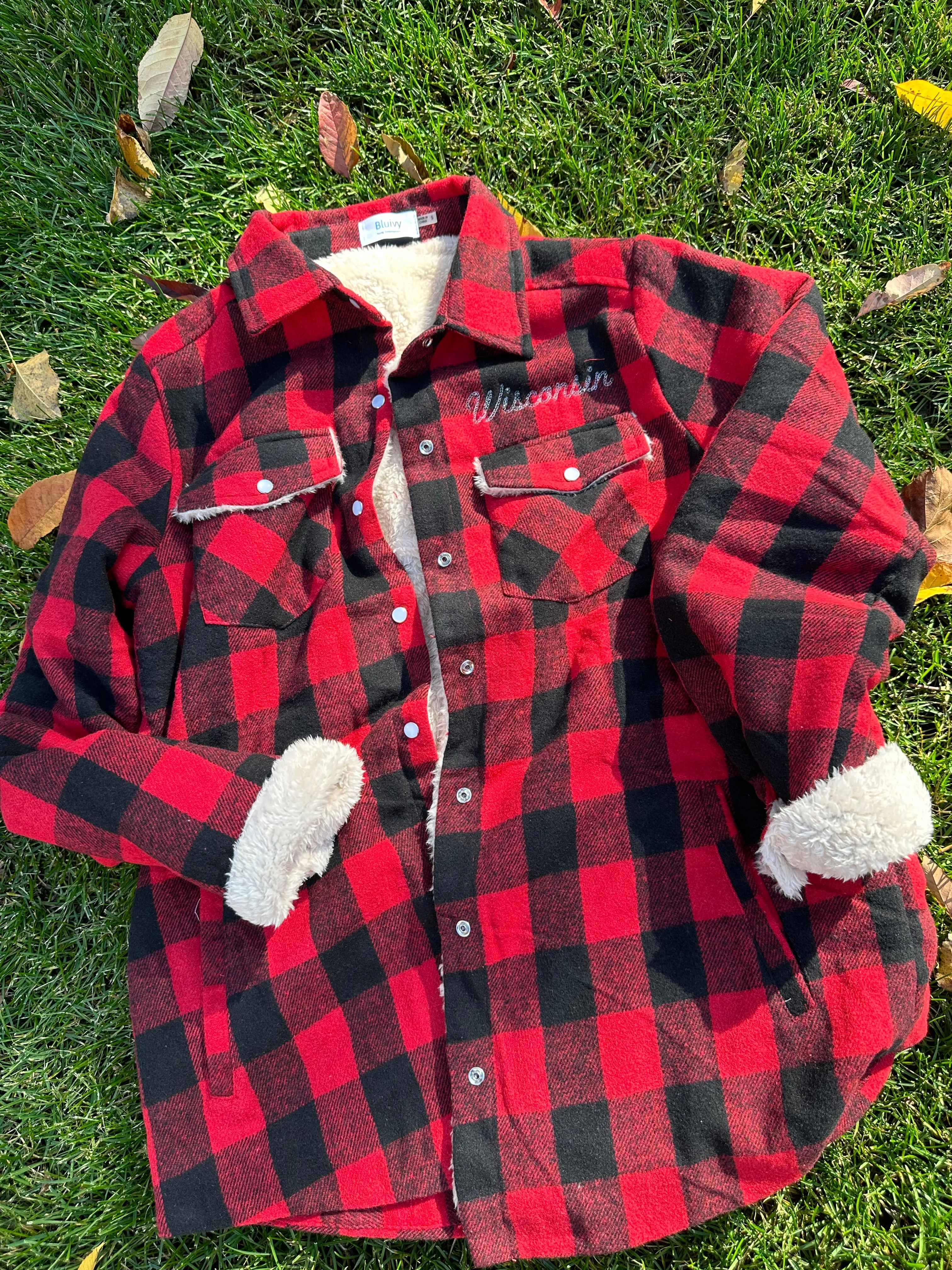 Wisconsin Plaid Sherpa Shacket