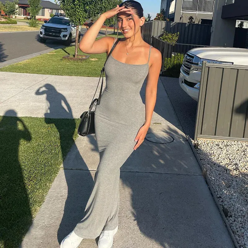Wjczt Satin Slip Sleeveless Backless Maxi Dress Women 2023 Y2K Summer Bodycon Elegant Sexy Outfits Ladies Birthday Party Club Sundress